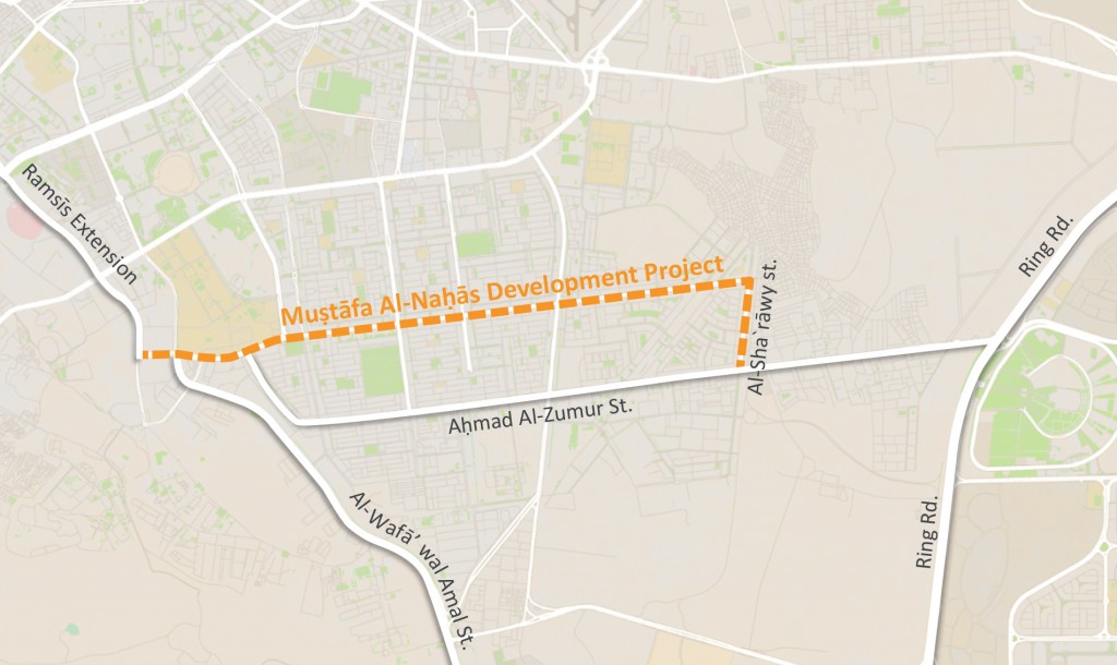 Mostafal Al-Nahhas development project and its surrounding area Credit: TADAMUN. image source: Google Maps