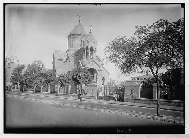 St. Gregory the Illuminator Church on the street, where the Ismailia canal once flowed (1934-1939) Source 