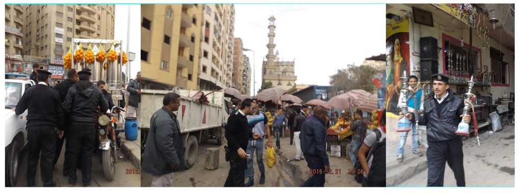 Image 6: Shutting down a street vendor in al-Maṭariyya and impounding his goods. Source: al-Maṭariyya District Chief Facebook page, 2016. 