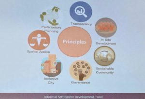 Image 2: Guiding principles of the ISDF’s and GIZ’s Participatory Development Programme. Source: ISDF. 2016. “Improved Livelihood Perspectives through Inclusive Slum and Urban Upgrading in Africa.” Presentation given at Habitat III.)