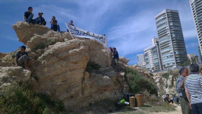 Image 1: Activists in Dalieh. Photo Credit: Rouba Dagher